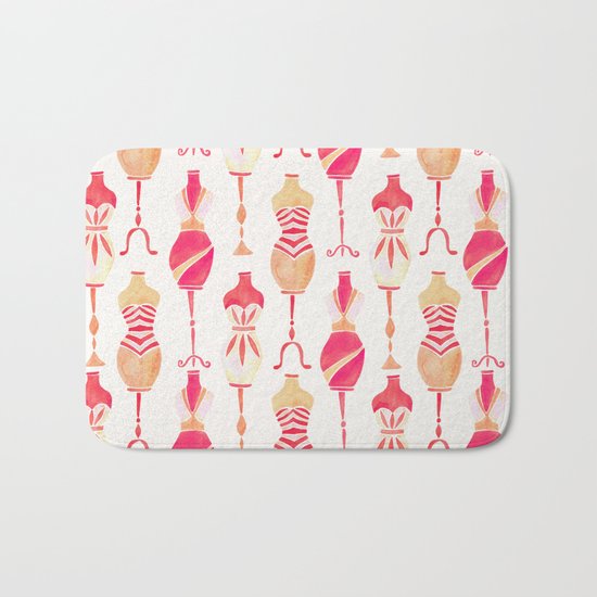 Vintage Dress Forms – Pink Ombré Palette Bath Mat