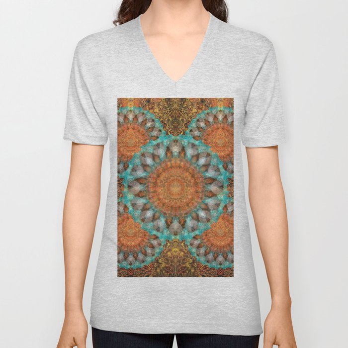 Tiger Lily - Colorful Mandala Art by Sharon Cummings V Neck T Shirt