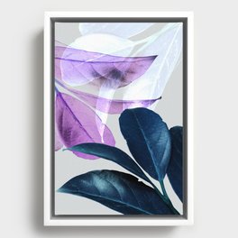 Blue Violet Leaves Framed Canvas