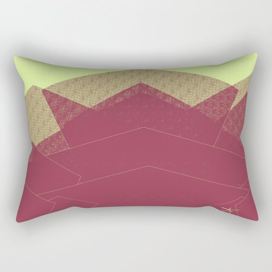 Autumn Red Burgundy Mountain Abstract Rectangular Pillow