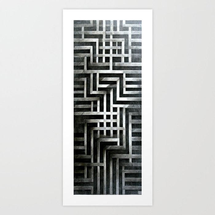 Exits Are Sealed - Graphite Style Labyrinth  Art Print