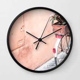 Romantic Bicycle Travel Photography Wall Clock