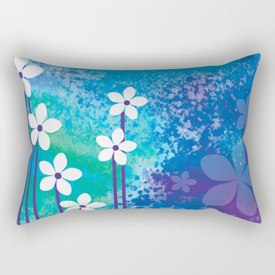 Watercolor Flowers Rectangular Pillow
