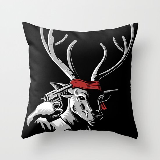 The Deer Hunter Throw Pillow