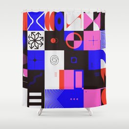 Modern colorful shapes and geometric seamless pattern Shower Curtain