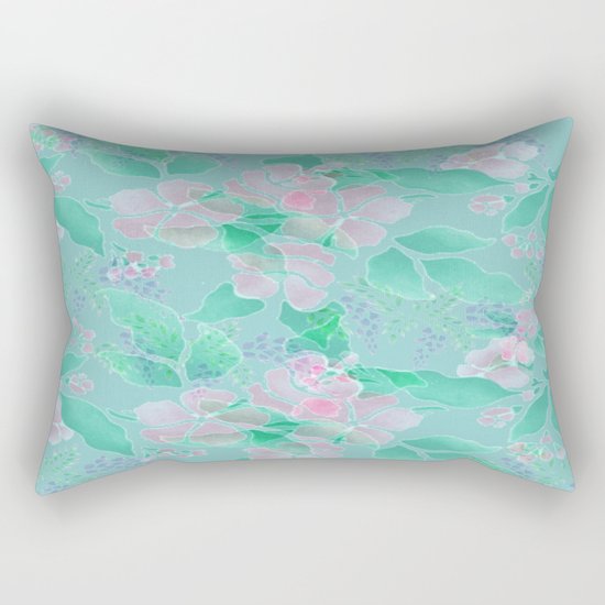 Soft Spring Floral Rectangular Pillow
