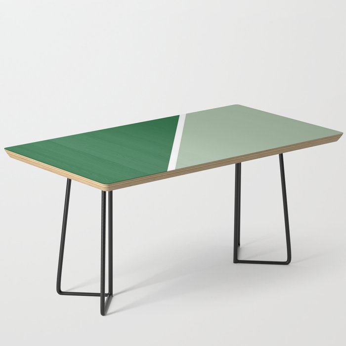 Forest Green and Sage Abstract Coffee Table