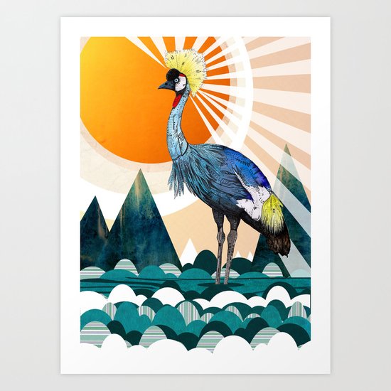 Crowned Crane Art Print