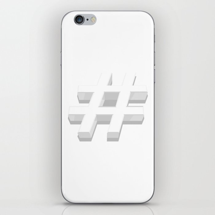 White Hashtag iPhone Skin