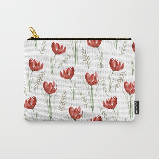 Red poppies. Watercolor Carry-All Pouch