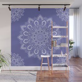 Elegant Periwinkle Purple Blue Boho Mandala Wall Mural