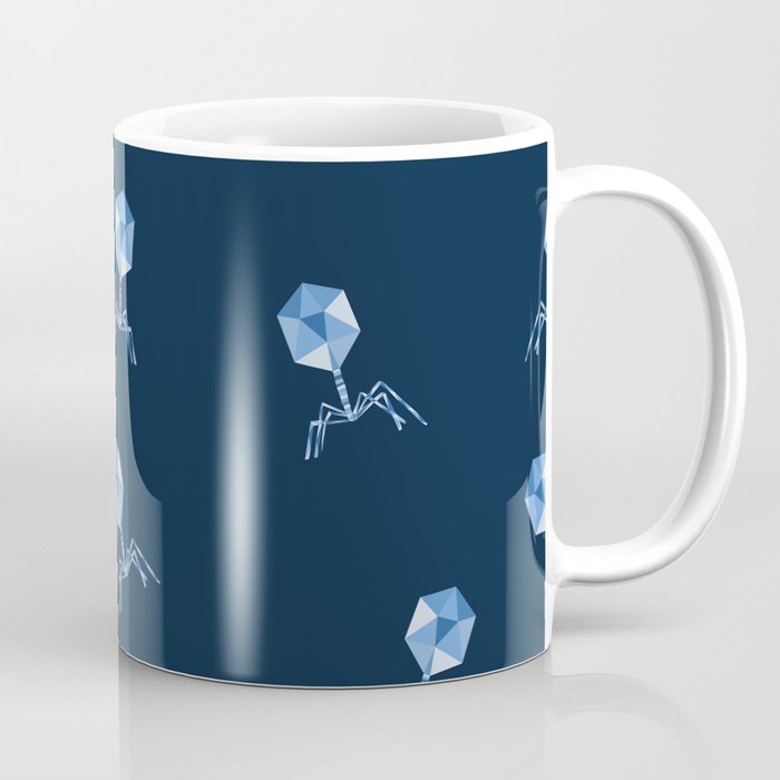 Low Poly Bacteriophage Pattern Coffee Mug