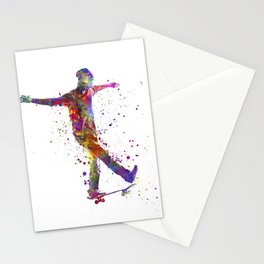 watercolor skater Stationery Card