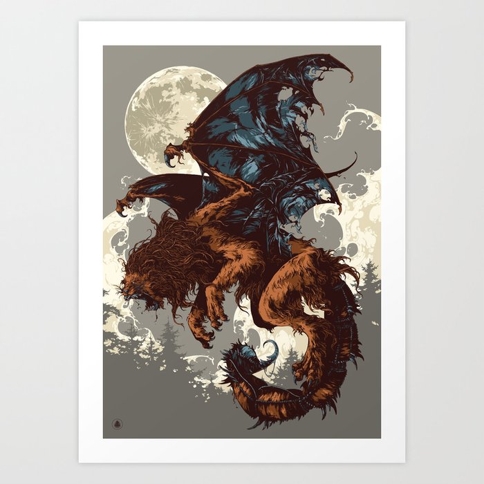 Bestiary / Manticore Art Print