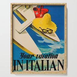 Vintage Italian Seaside Resorts Travel Ad Serving Tray