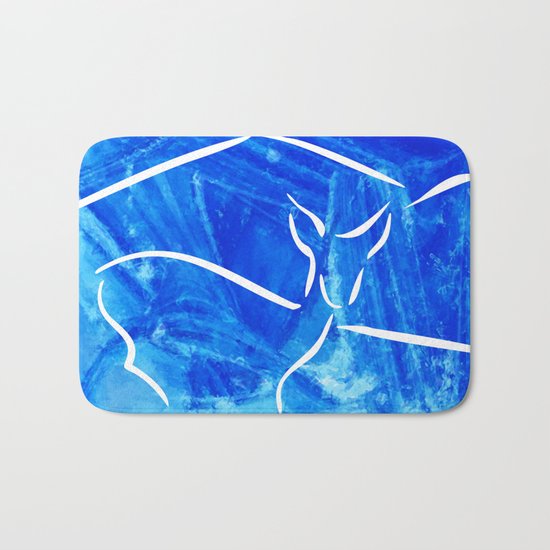 Winter mood with deer Bath Mat