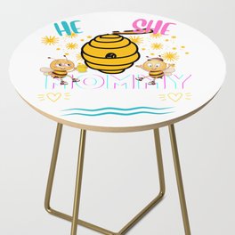 Funny Womens Gender Reveal He Or She Mommy To Bee Matching Family Baby Party Gifts For Mom Side Table