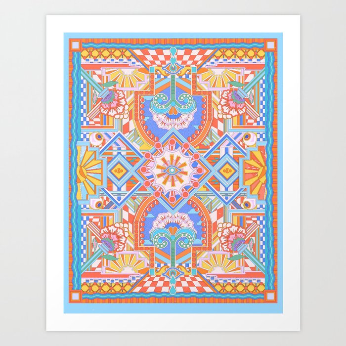 Floral Kaleidoscope Art Print