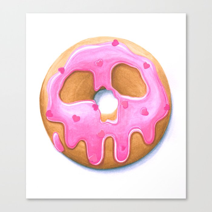 Death & Donuts (pink) Leinwanddruck