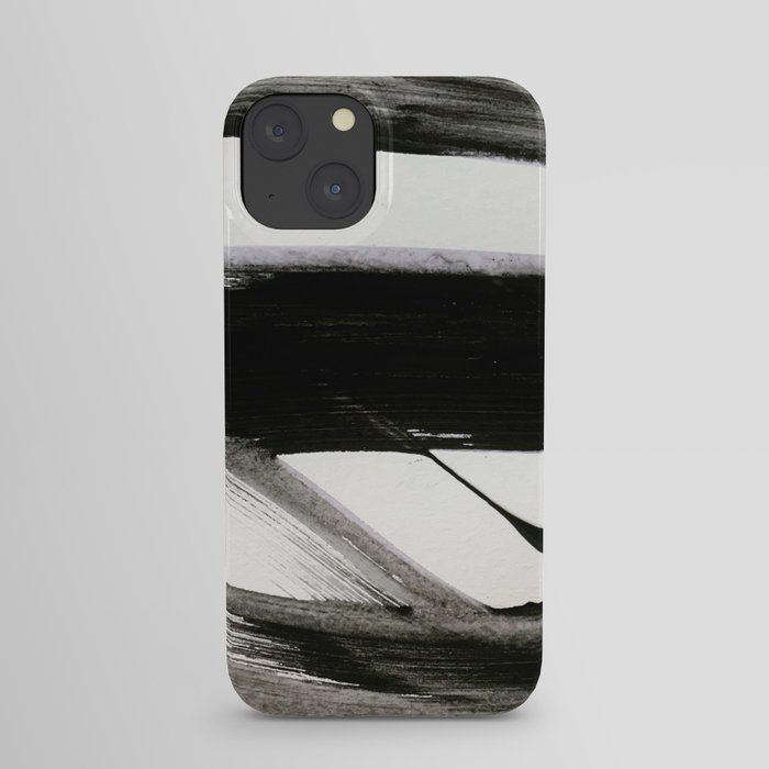 Brushstroke 9: a bold, minimal, black and white abstract piece iPhone Case