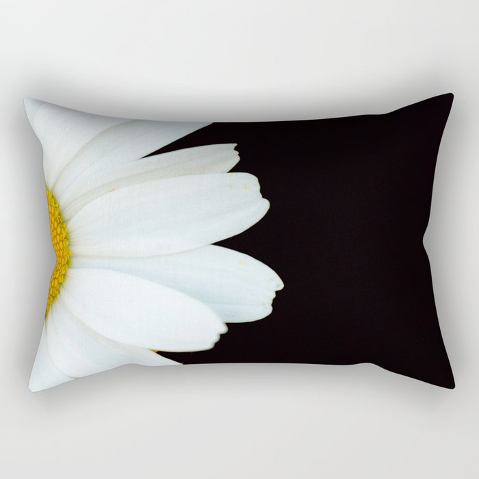 Hello Daisy - White Flower Black Background #decor #society6 #buyart Rectangular Pillow
