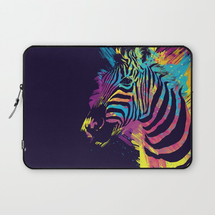 Zebra Splatters Colorful Animals Laptop Sleeve