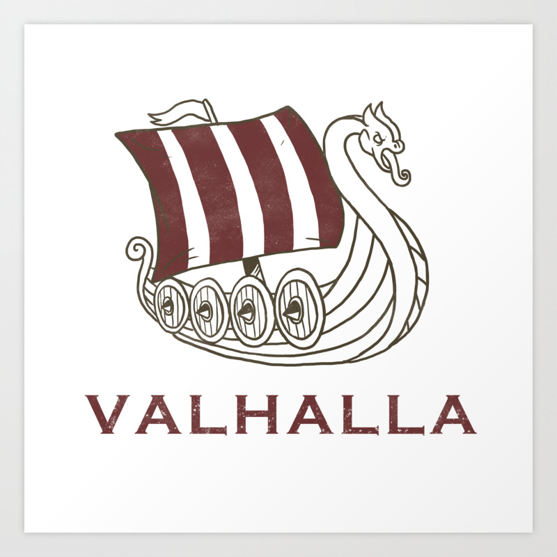 Viking Nordic Norse Mythology Valhalla Gods Gift Art Print By