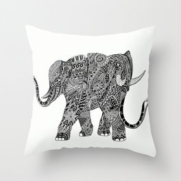 Snakelephant Indian Ink Hand Draw Throw Pillow