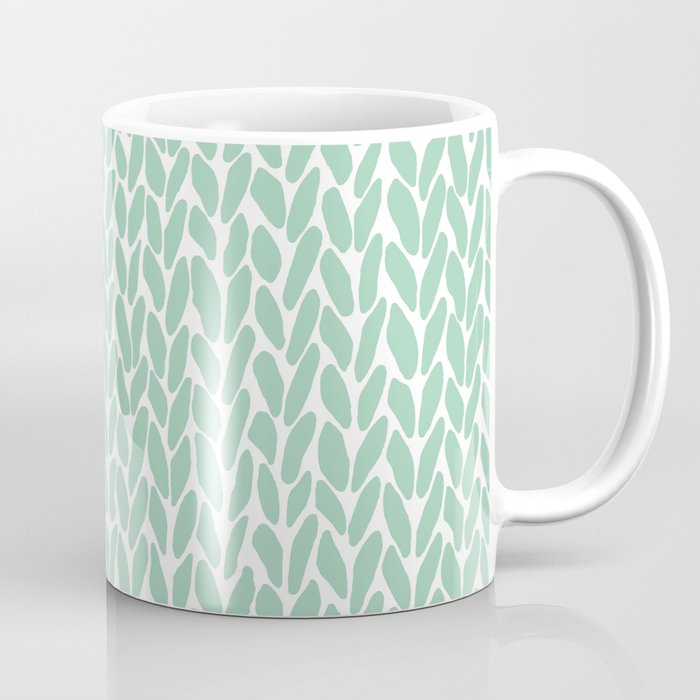 Hand Knit Zoom Mint Coffee Mug