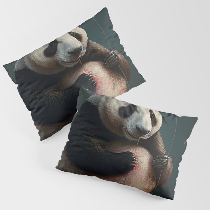 Panda - Be My Valentine - Animals In Love Artwork Pillow Sham