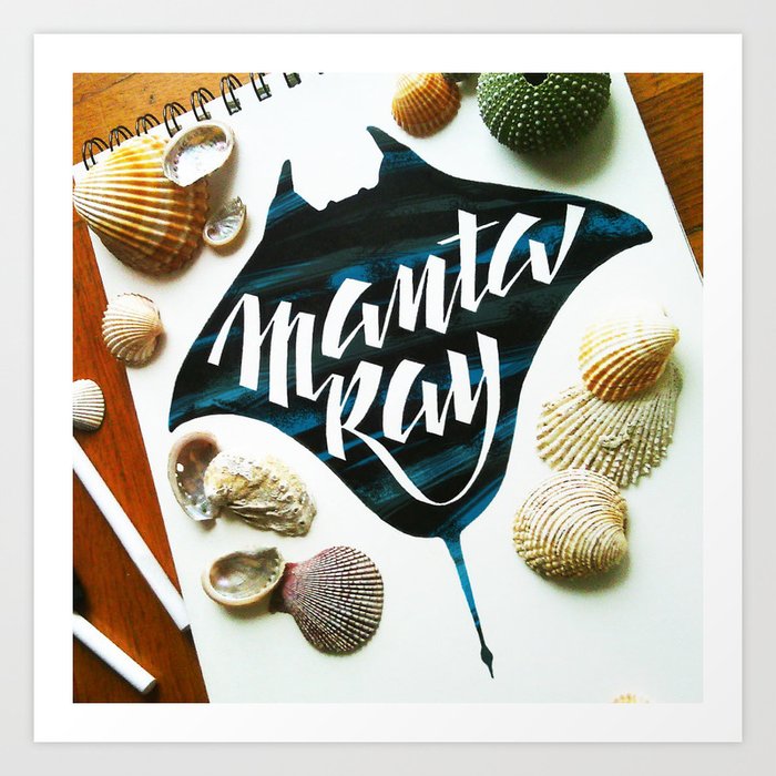 Manta ray Art Print