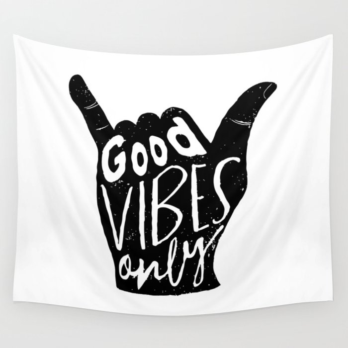 Good Vibes Only Shaka Wall Tapestry