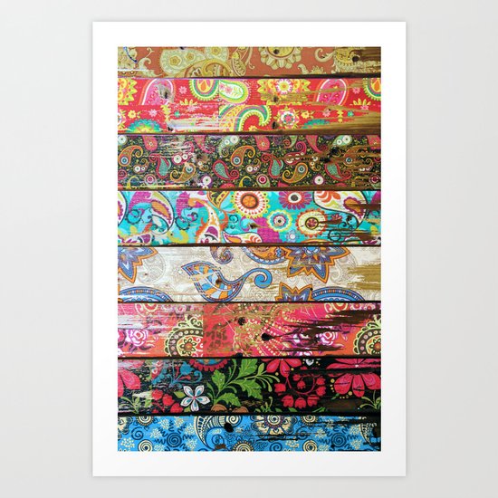 Paisley Planks Art Print