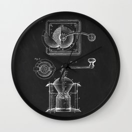 Coffee Mill, patent Wall Clock | Chalkboard, Vintage, Light, Patent, Invention, Coffeemill, Antique, Patents, Retro, Drawing 