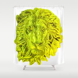 Golden Majestic Lion's Head Shower Curtain