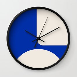 Minimal Abstract Shapes No4 - V / Klein Blue Wall Clock