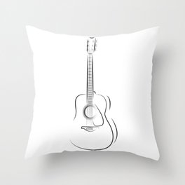 Guitar Line Art Throw Pillow