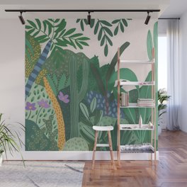 jungle with purple flowers Wall Mural