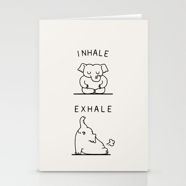 Inhale Exhale Elehant Stationery Cards