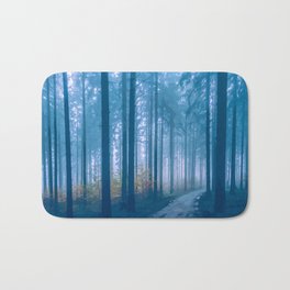 Romantically Spooky Bath Mat | Digital, Scenery, Oil, Woodland, Trees, Landscape, Blue, Path, Graphicdesign, Acrylic 