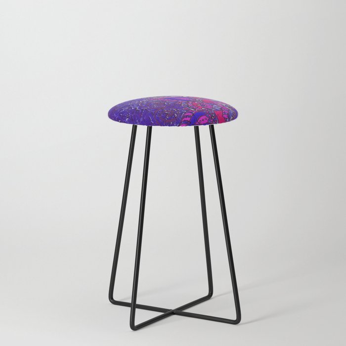 A15 Colored Moroccan Mandala Artwork Counter Stool By Arteresting A15 Colored Moroccan Mandala Artwork Counter Stool