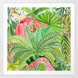 Leaves, Jungle, Snake Art Print