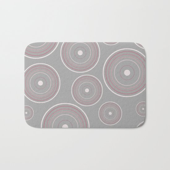 CONCENTRIC CIRCLES IN GREY (abstract pattern) Bath Mat