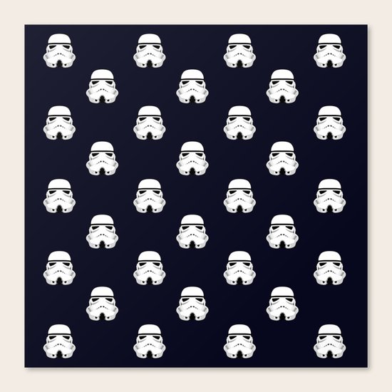 Stormtrooper Helmet Pattern Drak Blue Canvas Print By Idandavid
