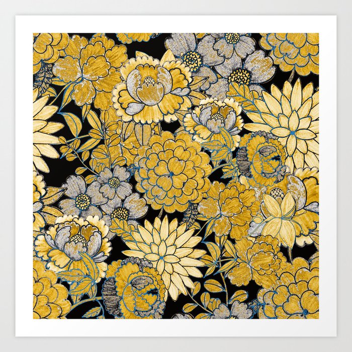 Creative seamless pattern with flowers in ethnic style. Floral