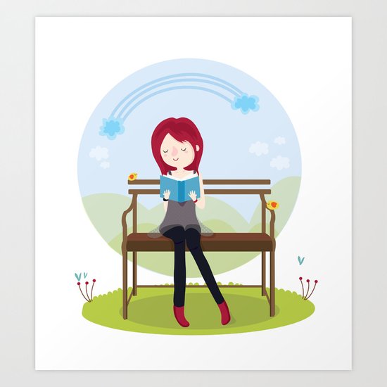 Read a good book Art Print