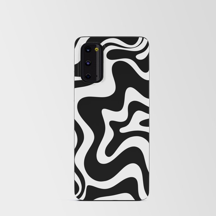 Liquid Swirl Abstract Pattern in Black and White Android Card Case