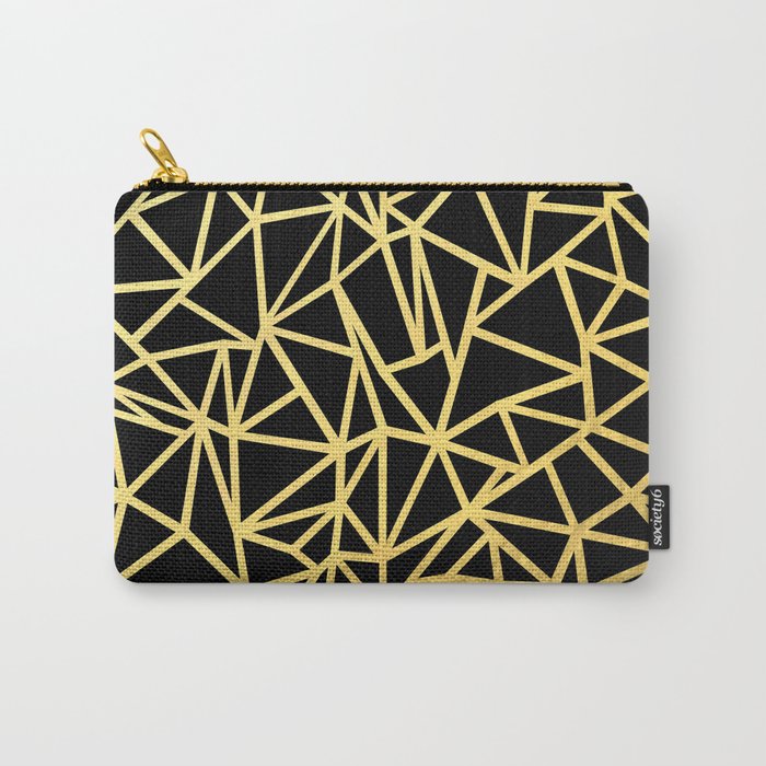 Abstract Outline Thick Gold Carry-All Pouch