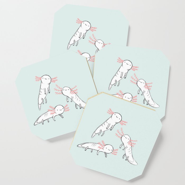 Three Little Axolotls Coaster