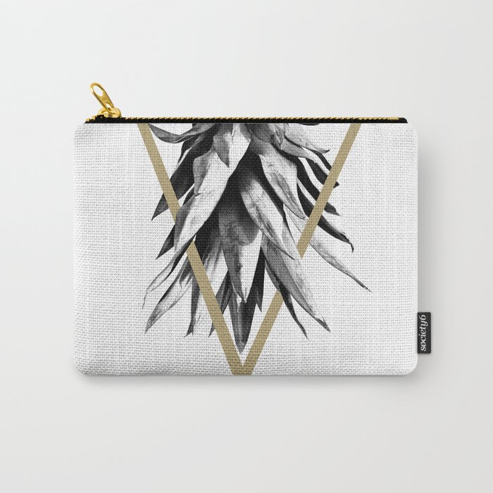 Pineapple Upside Down Geo #1 #tropical #fruit #decor #art #society6 Carry-All Pouch